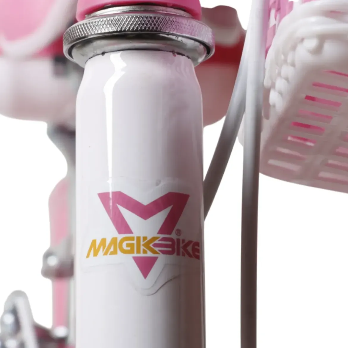 Bicicletta per Bambini 14" Unicorno Rosa Bianco Regolabile con Rotelle