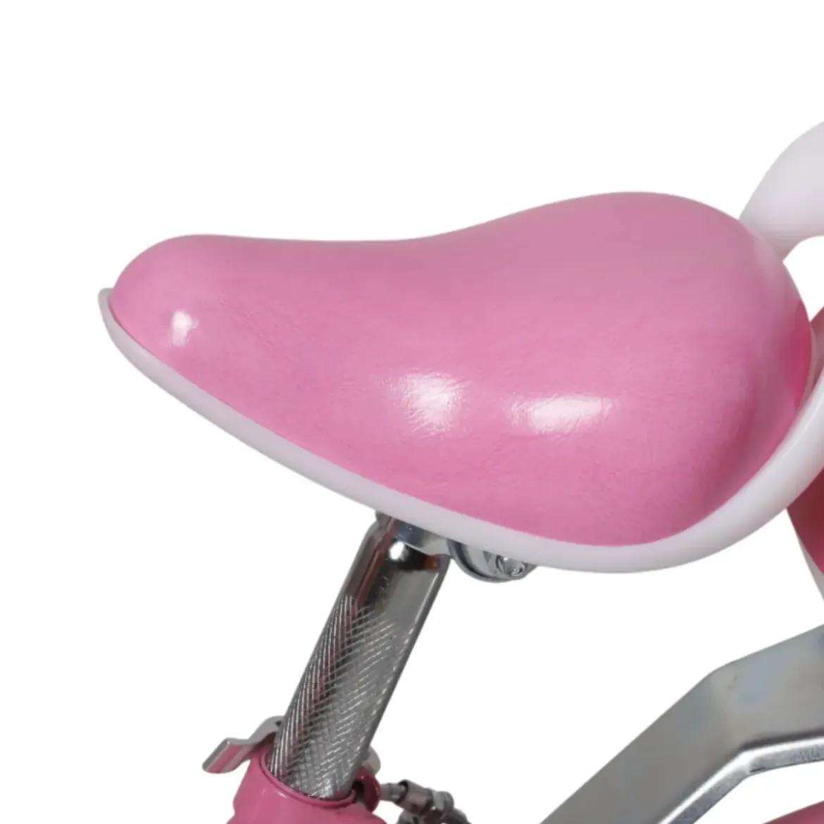 Bicicletta per Bambini 14" Unicorno Rosa Bianco Regolabile con Rotelle