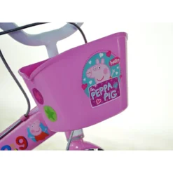 Bicicletta Rotelle 16" per Bambine Peppa Pig Rosa Cestino Seggiolino