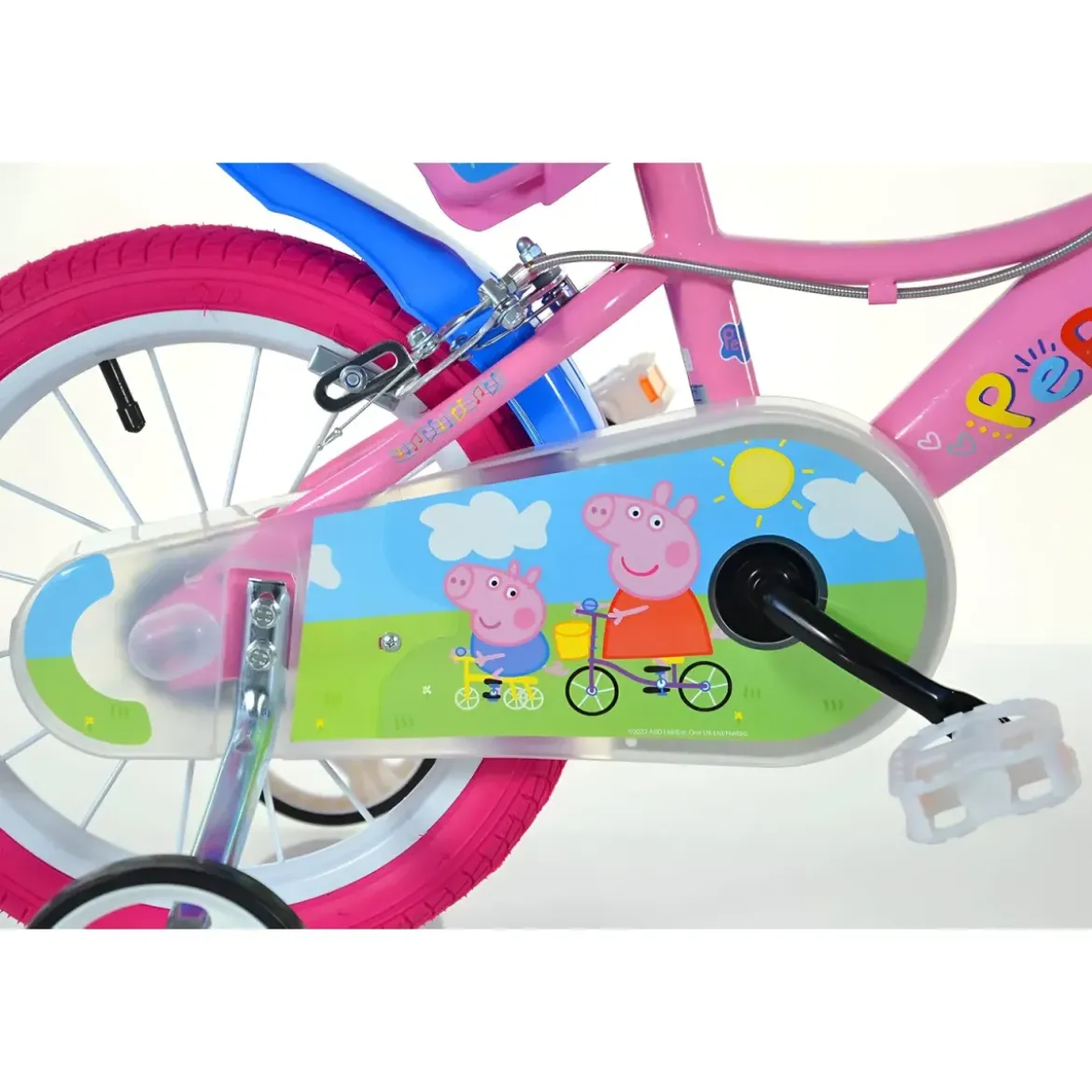 Bicicletta Rotelle 16" per Bambine Peppa Pig Rosa Cestino Seggiolino