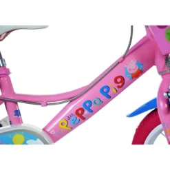 Bicicletta Rotelle 14" per Bambine Peppa Pig Rosa Cestino Seggiolino