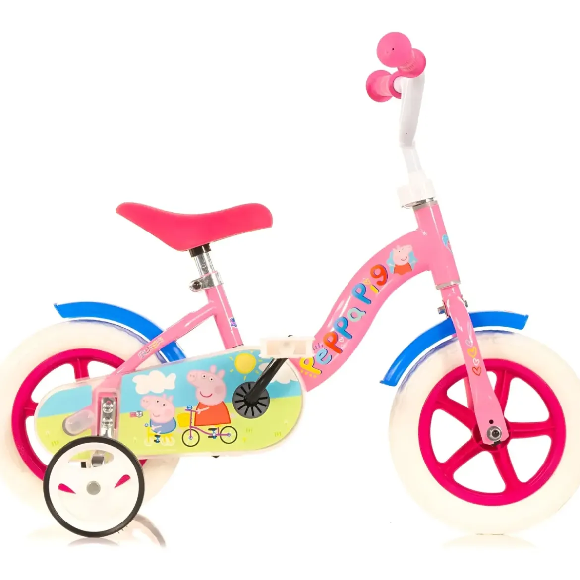 Bicicletta Rotelle 10" per Bambine Peppa Pig Rosa con Clacson Gomme EVA