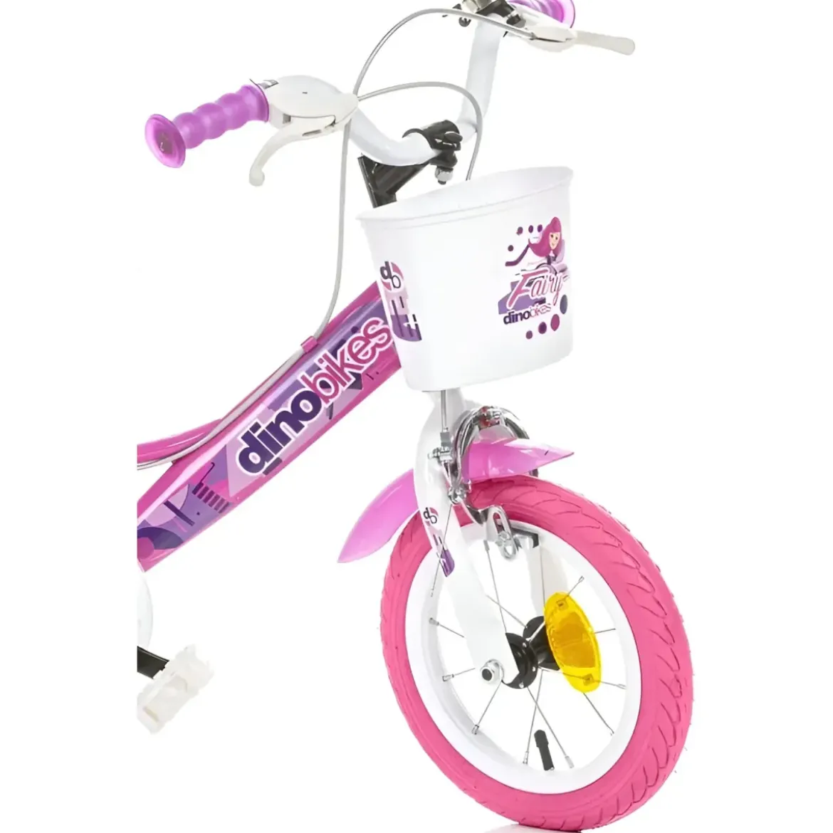 Bicicletta Rotelle per Bambine 12" Fairy Rosa Telaio Acciaio 2 Freni