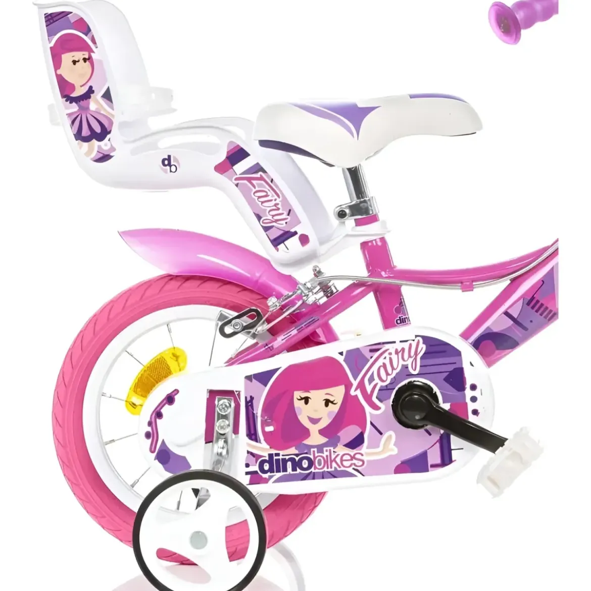 Bicicletta Rotelle per Bambine 12" Fairy Rosa Telaio Acciaio 2 Freni