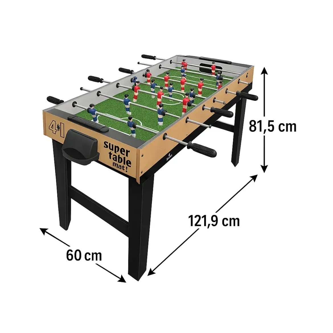 Biliardino Calcio Balilla Tavolo Maxi 4 in 1 Bambini Hockey Biliardo Ping Pong