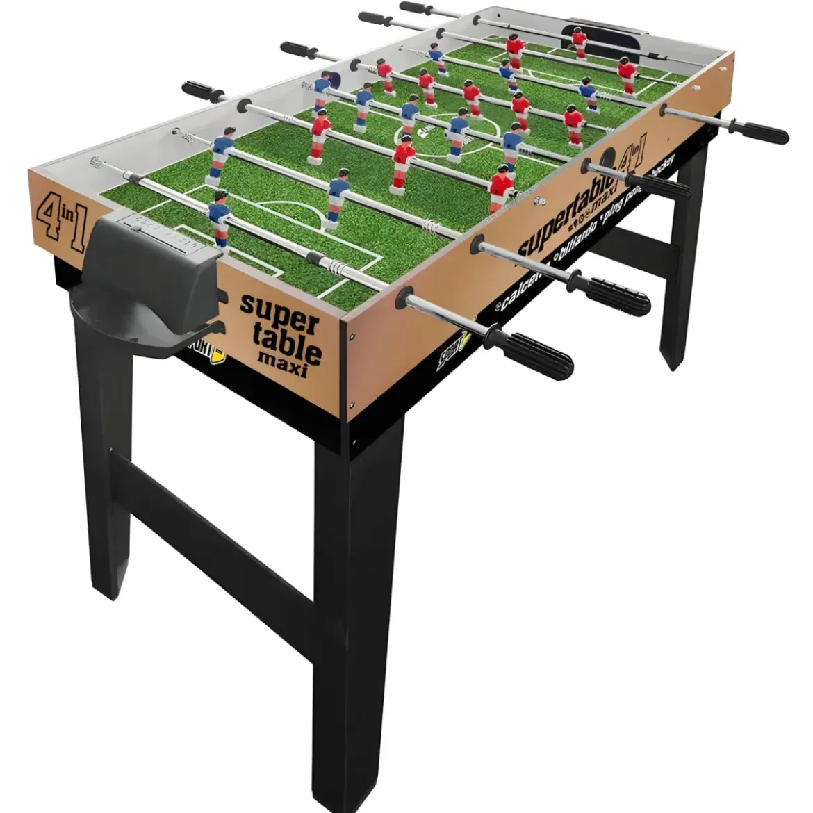 Biliardino Calcio Balilla Tavolo Maxi 4 in 1 Bambini Hockey Biliardo Ping Pong