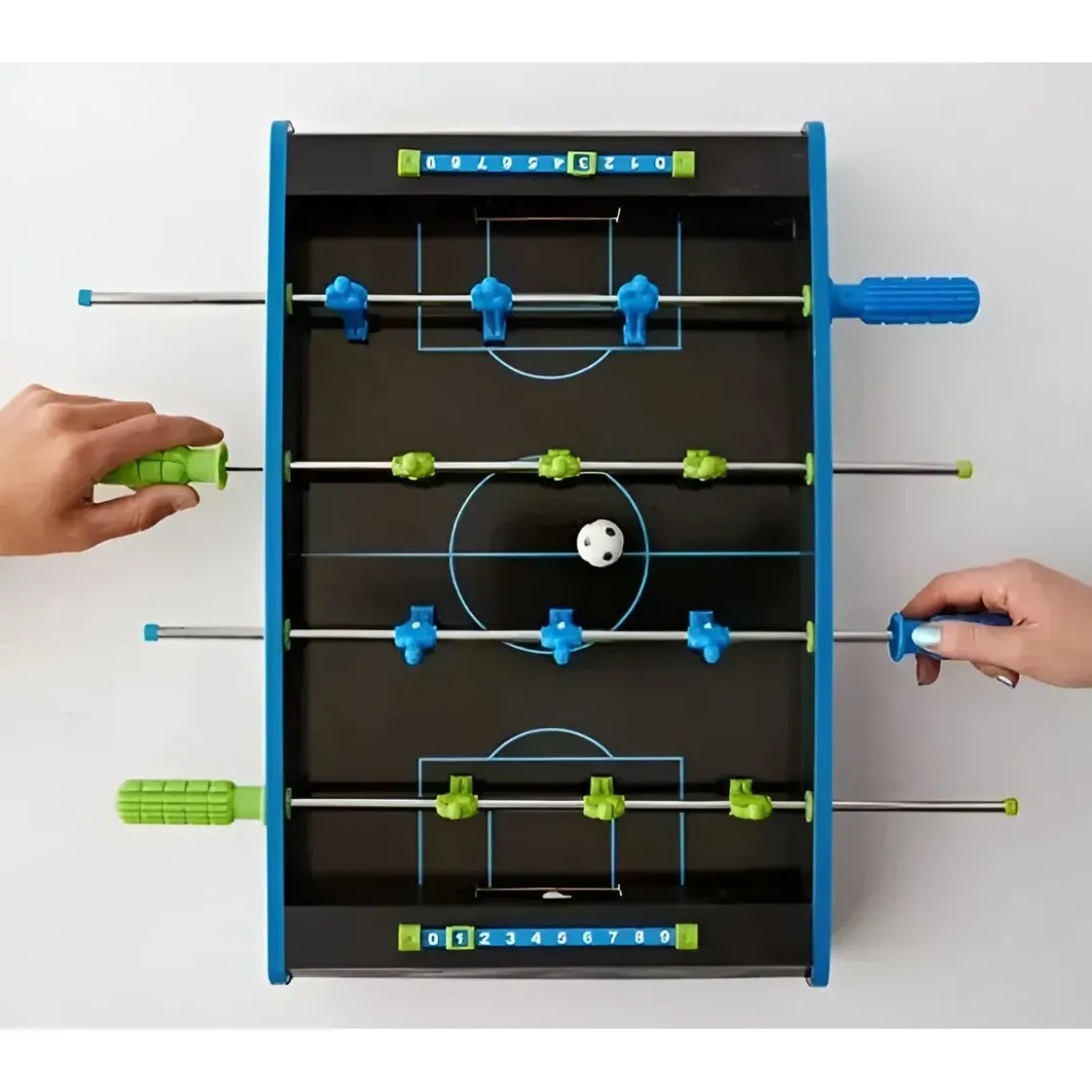Biliardino da Tavolo con Palline Fluo Mini Calcetto Calciobalilla