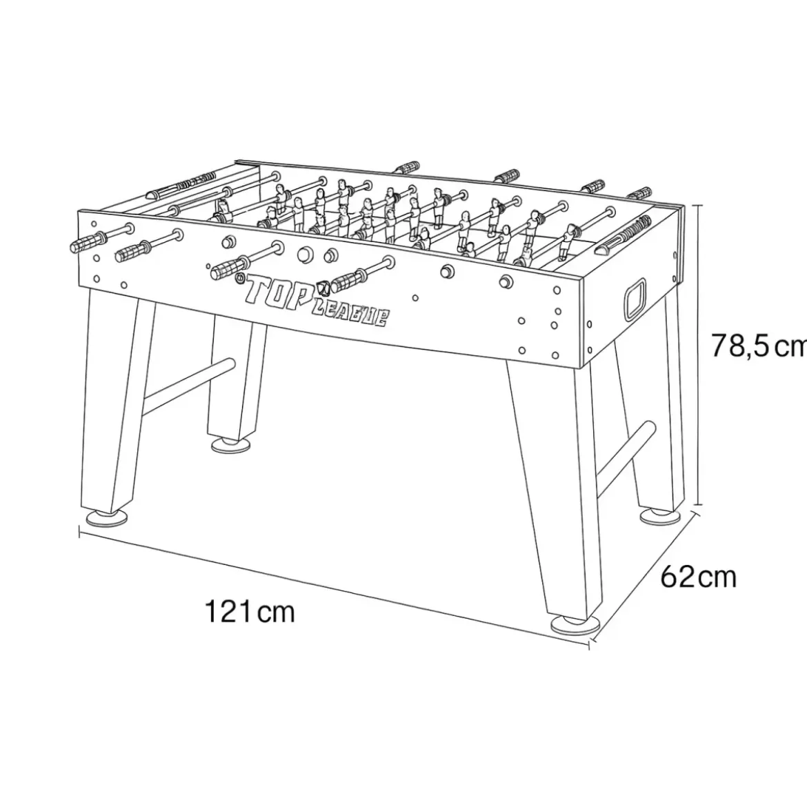 Biliardino Evo Pro Piedini Regolabili in MDF Aste Telescopiche Palline Calcetto
