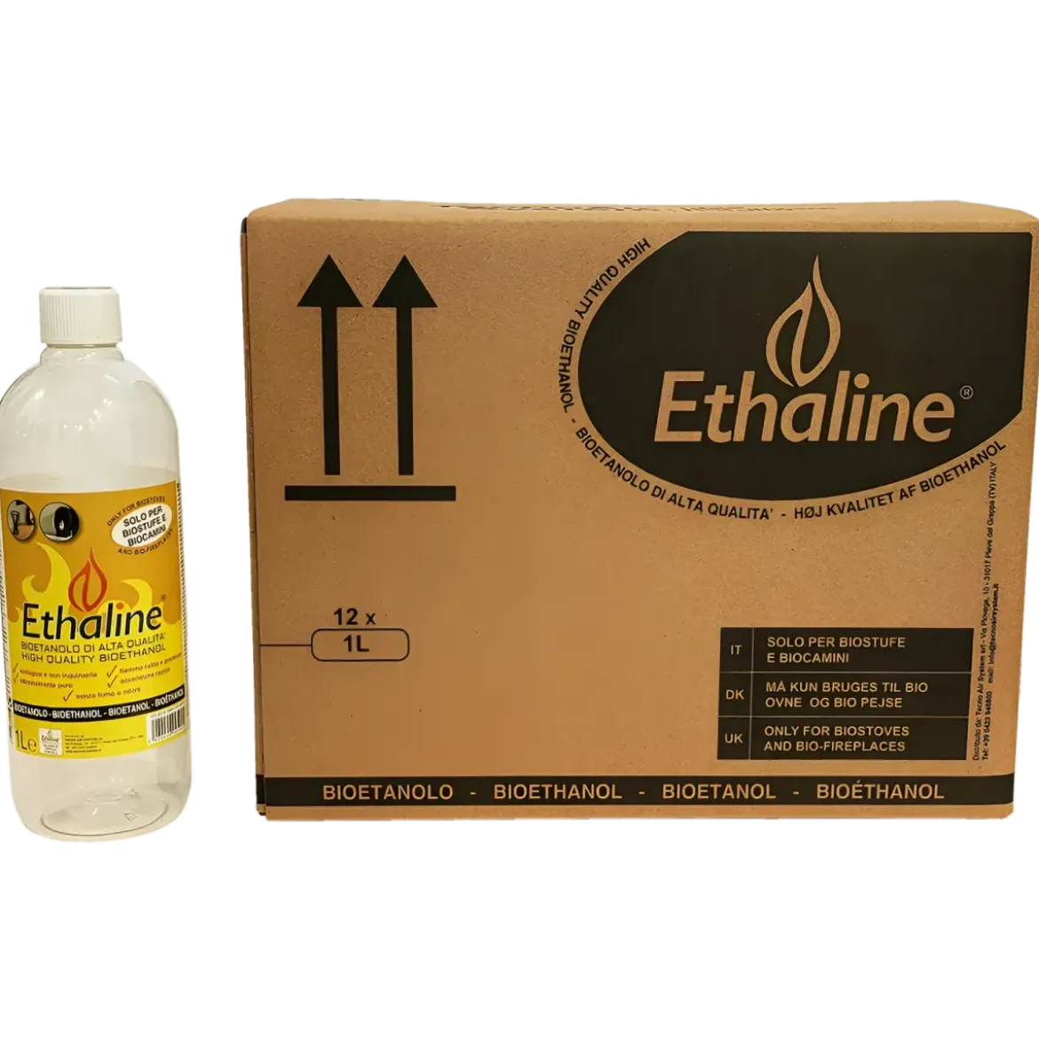 Bioetanolo 36 Taniche 1L per Biocamini e Stufe Combustibile Naturale