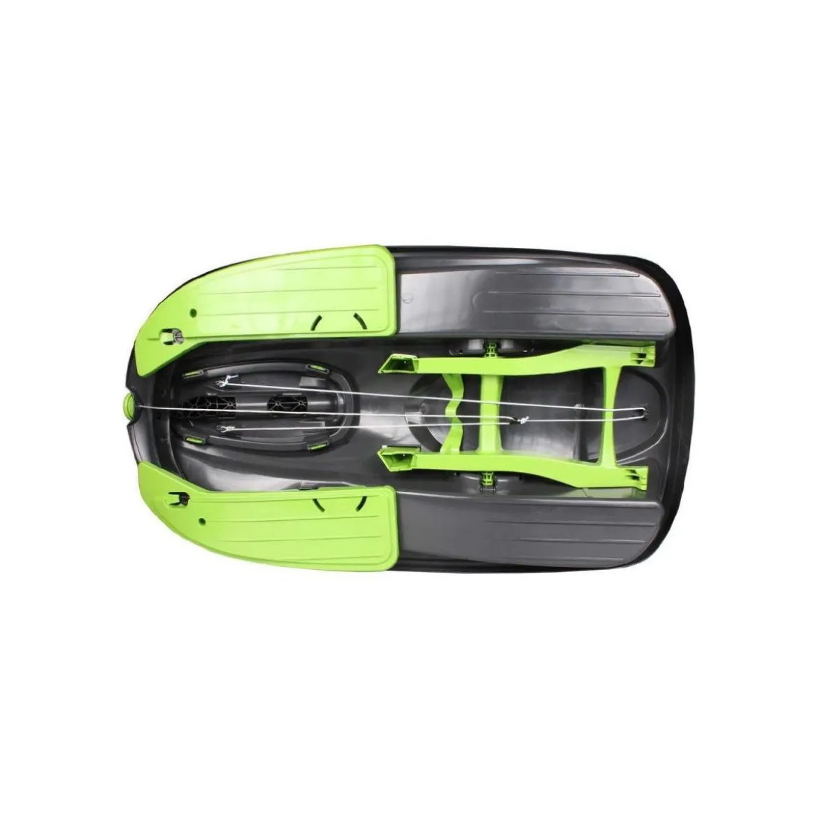 Bob Doppio Stratos Freno Volante Nero 2 Posti Slitta Slittino da Neve Max 120kg