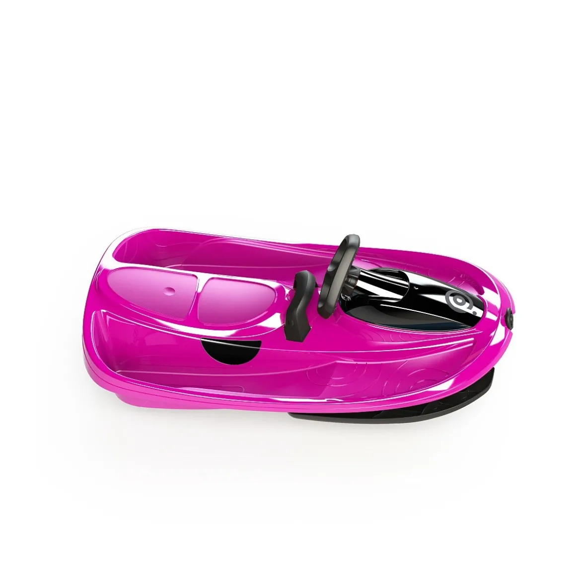 Bob Doppio Stratos Rosa Volante Freno a Molla 2 Posti Slittino Neve Max 120kg