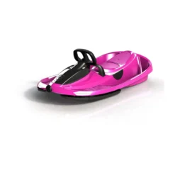 Bob Doppio Stratos Rosa Volante Freno a Molla 2 Posti Slittino Neve Max 120kg