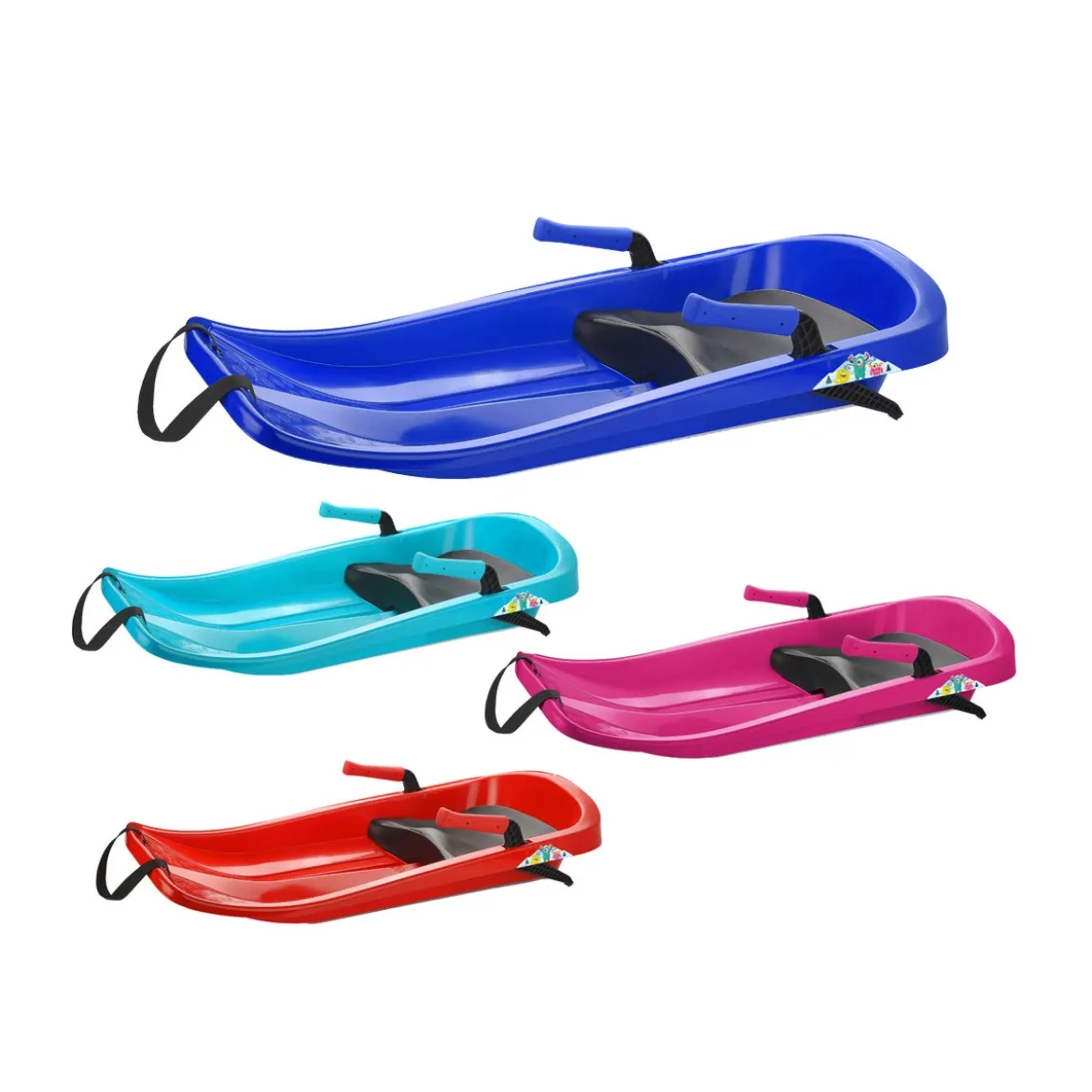 Bob Neve Bambini 85x41,5 cm Monoposto con 2 Leve Freno e Sterzo