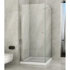 Box Cabina Doccia 1 Anta Battente 70 80 90 100 Angolare 8mm in Cristallo Vetro