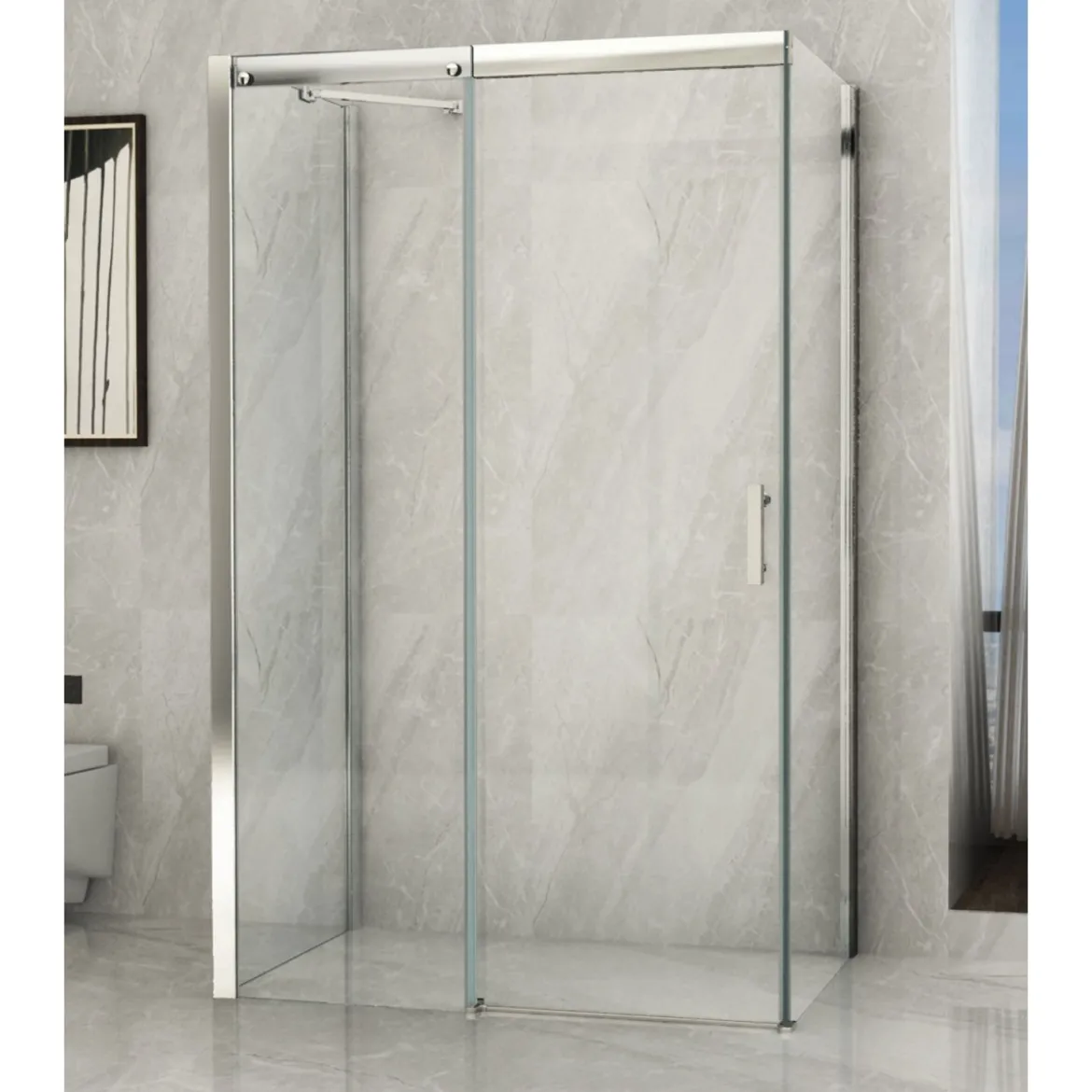Box Cabina Doccia in Cristallo 8 mm Tre 3 Lati Porta Scorrevole