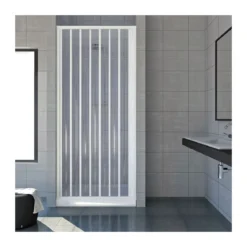 Box Cabina Doccia Parete Nicchia in PVC Porta a Soffietto Pieghevole 1 Anta Lato