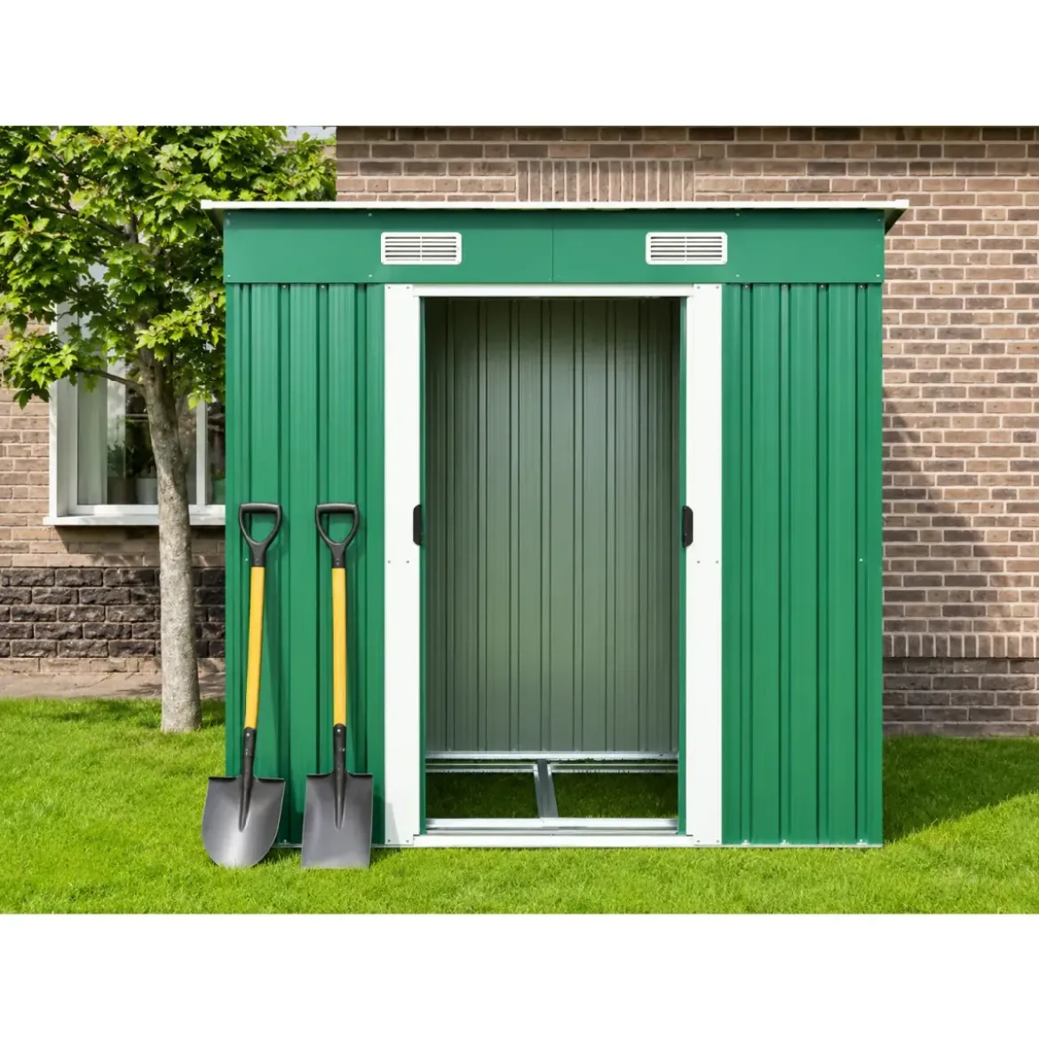 Box Casetta 194x121 per Attrezzi Capanno Ricovero Lamiera Giardino Ripostiglio
