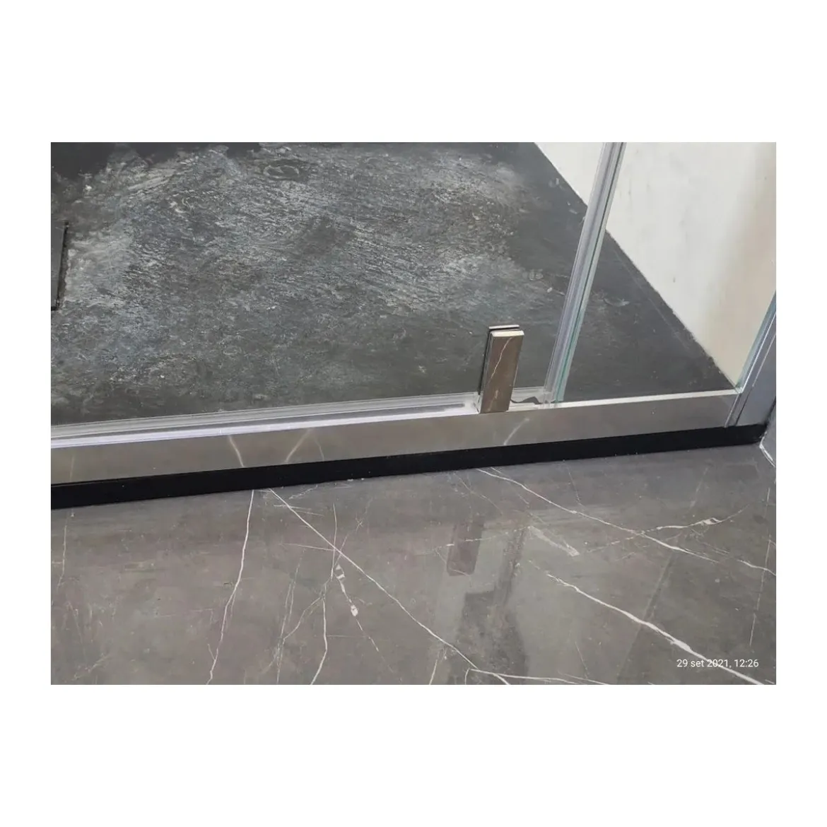 Box Doccia Angolare 1 Anta Fissa Anta Battente 2 Lati Opaco Vetro 6mm Cristallo
