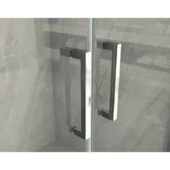 Box Doccia Angolare 2 Ante Battente Saloon Parete Fissa Vetro 6 mm in Cristallo