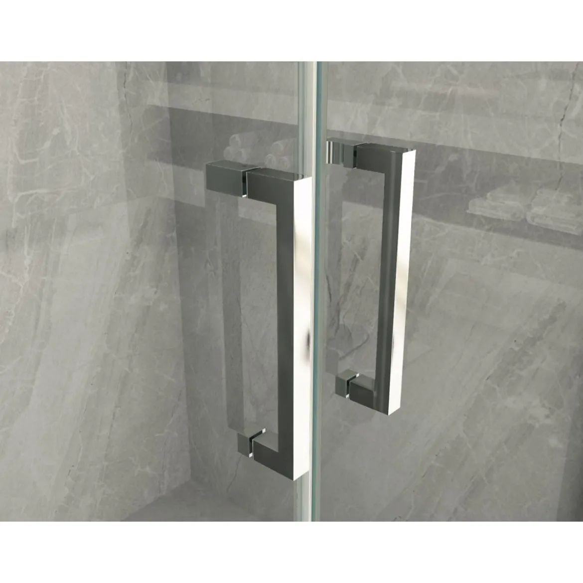 Box Doccia Angolare 2 Ante Battente Saloon Parete Fissa Vetro 6 mm in Cristallo