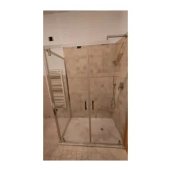 Box Doccia Angolare 2 Ante Battente Saloon Parete Fissa Vetro 6 mm in Cristallo
