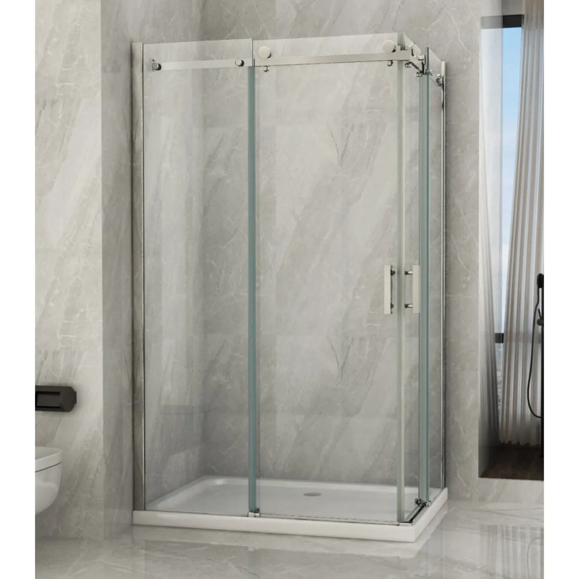 Box Doccia Angolare 8 mm 2 Lati Porte Scorrevole 70 x 80 90 100 120 in Cristallo