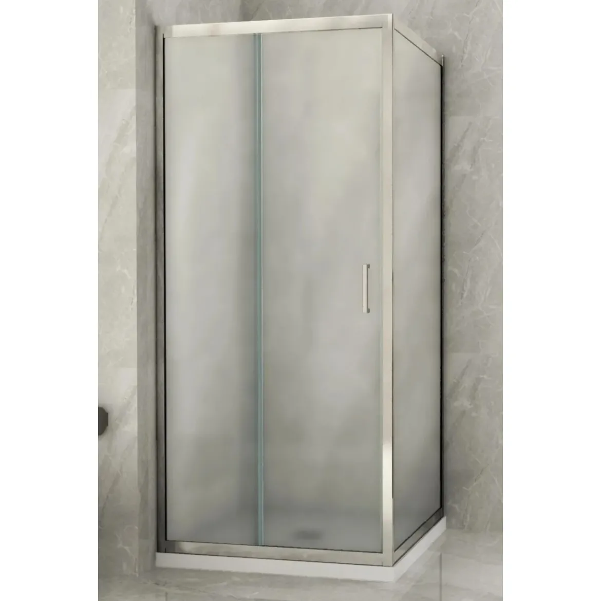 Box Doccia Angolare 6mm Opaco Anta Fissa Porta Scorrevole Anticalcare Cristallo