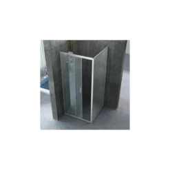 Box Doccia Angolare 6 mm 1 Parete Anta Fissa 1 Porta Scorrevole Cabina Cristallo