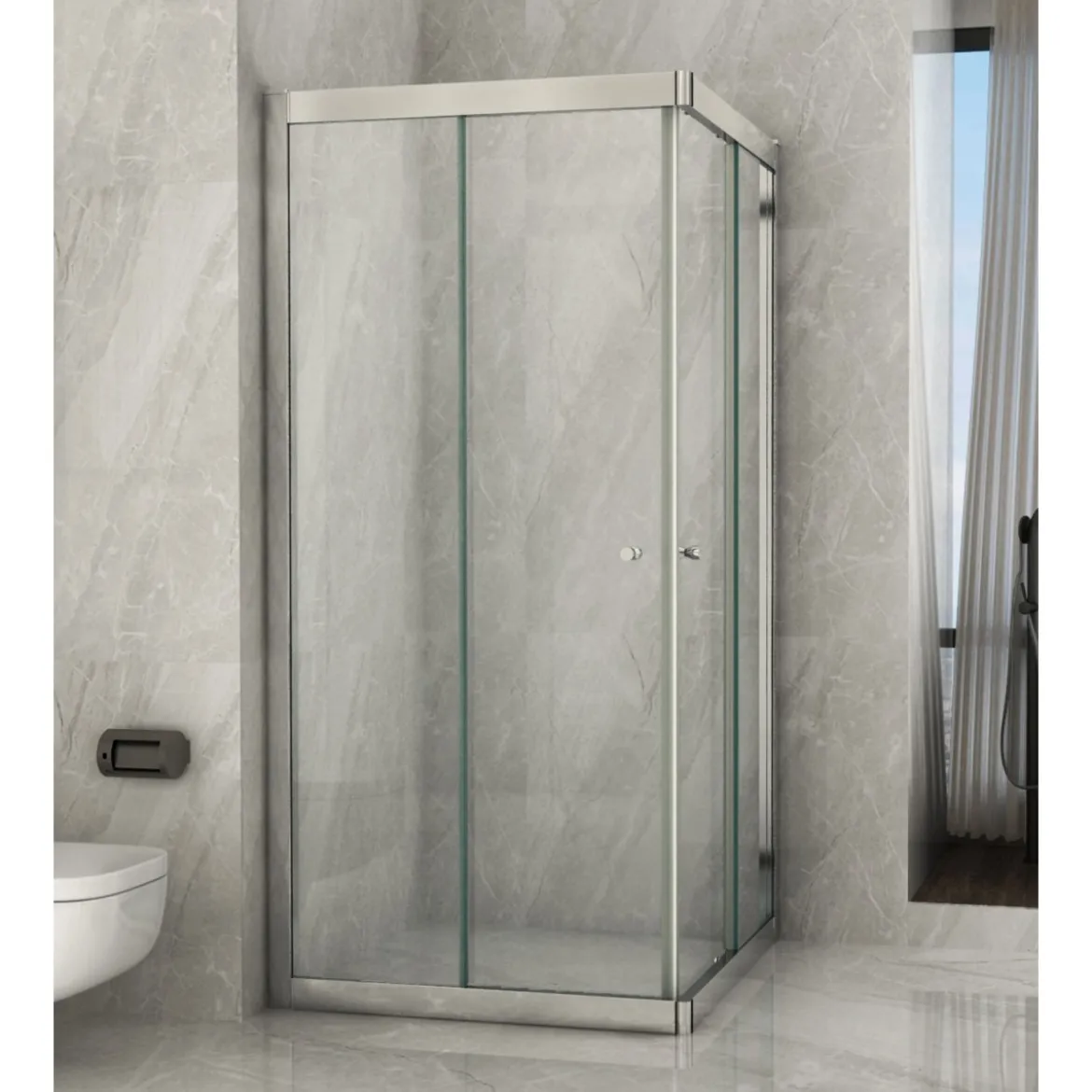 Box Doccia Angolare 70x90 100 120 80x100 120 2 Ante Scorrevole in Cristallo