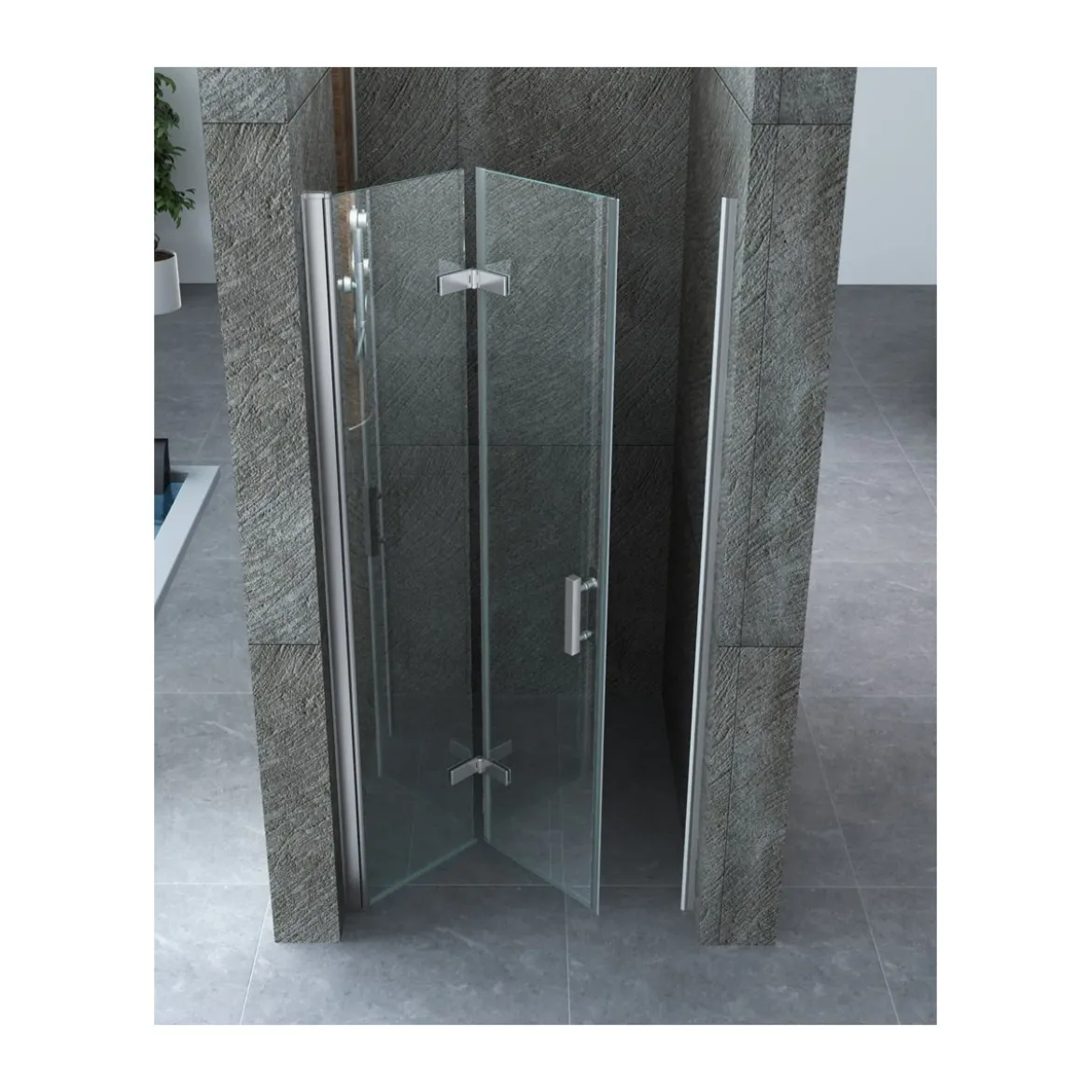 Box Doccia a Nicchia Libro 60 70 80 90 100 8 mm 1 Anta Parete in Cristallo Vetro