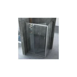 Box Doccia 1 Anta Fissa Battente 2 Lati Parete Vetro 6mm Cristallo Trasparente