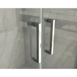 Box Doccia Anta Fissa Battente 2 Lati Angolare Parete Vetro 6mm Cristallo Opaco