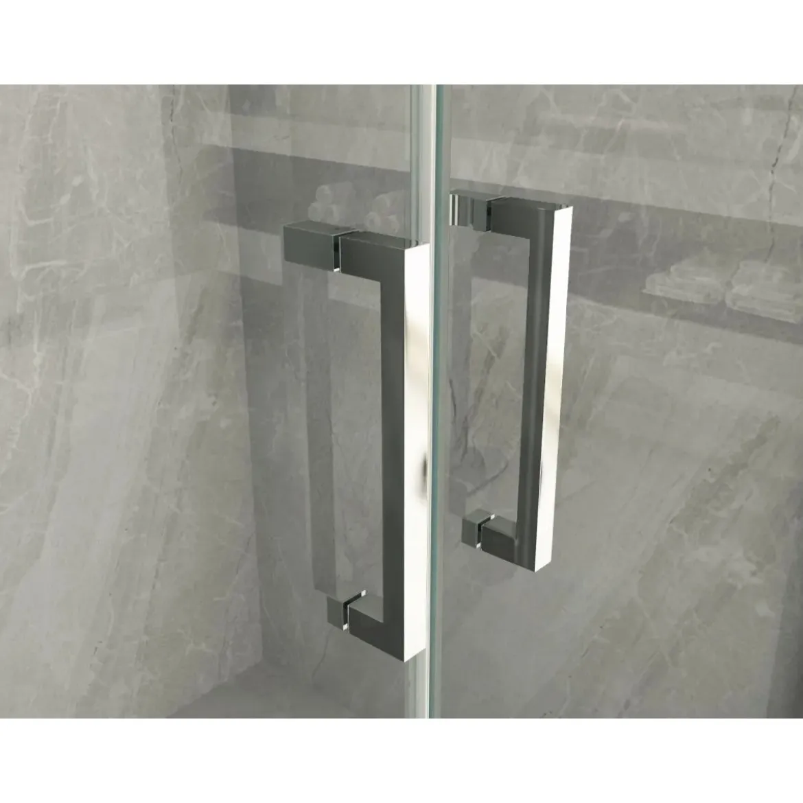 Box Doccia Anta Fissa Battente 2 Lati Angolare Parete Vetro 6mm Cristallo Opaco