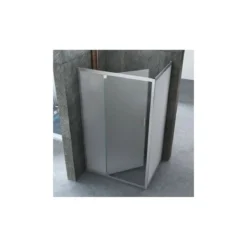 Box Doccia Anta Fissa Battente 2 Lati Angolare Parete Vetro 6mm Cristallo Opaco