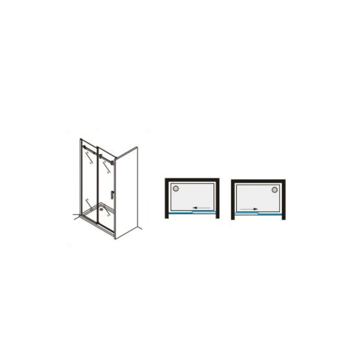 Box Doccia 120 cm 8 mm Nicchia 1 Anta Scorrevole in Cristallo