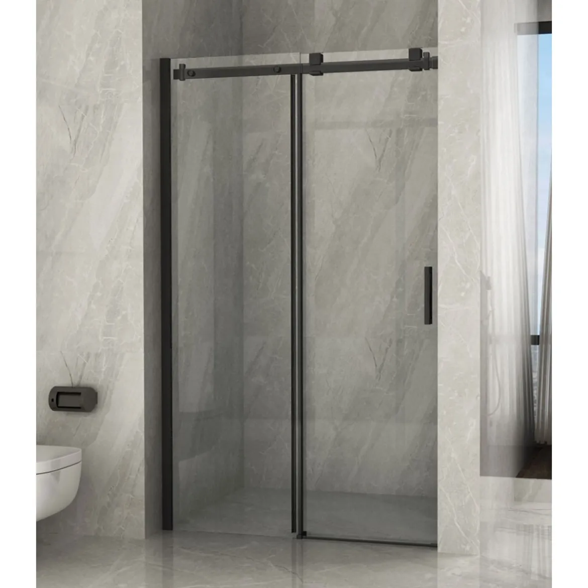 Box Doccia 120 cm 8 mm Nicchia 1 Anta Scorrevole in Cristallo