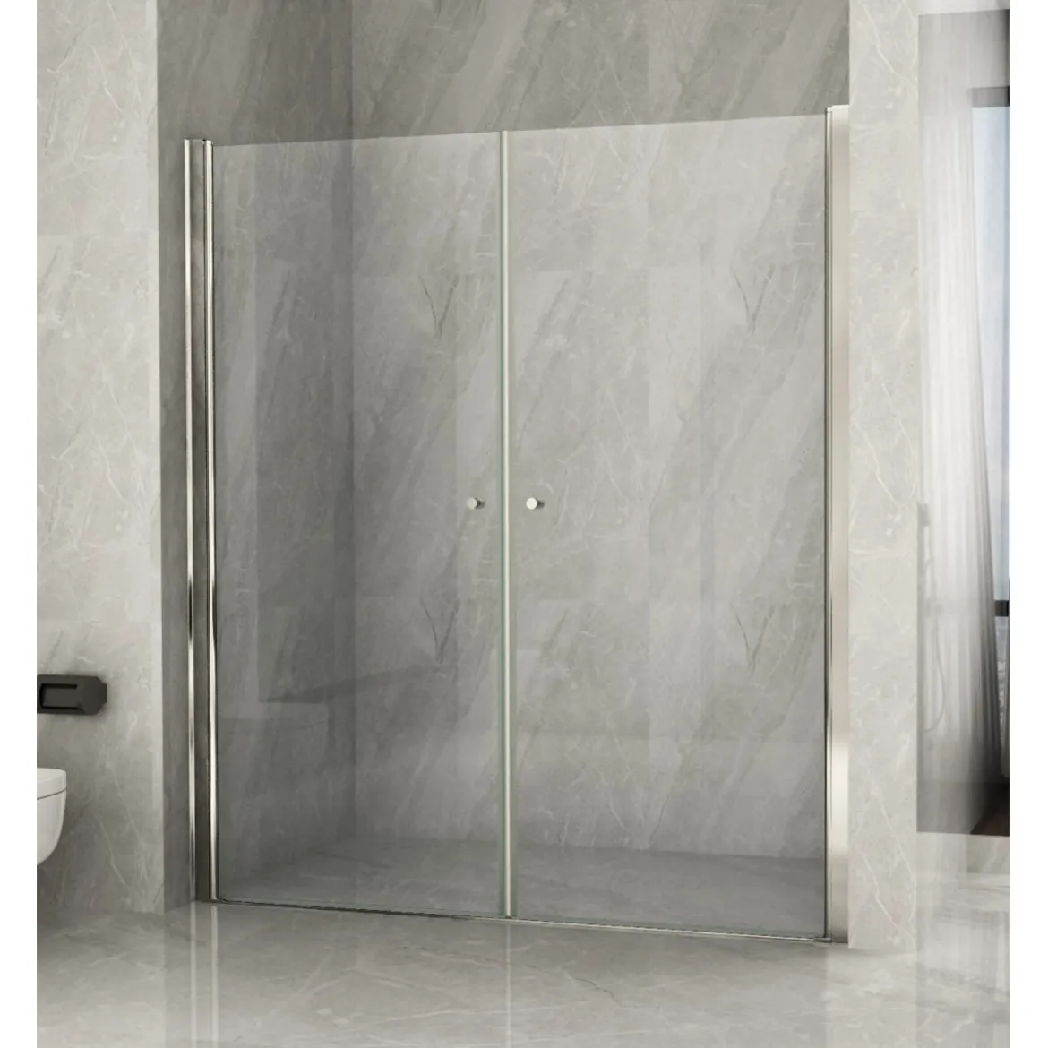 Box Doccia Cristallo 8 mm 2 Ante Battenti da 60 a 100 cm Nicchia