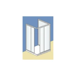 Box Doccia Economico 3 Lati PVC Porta Scorrevole 2 Ante Quadrato Rettangolare