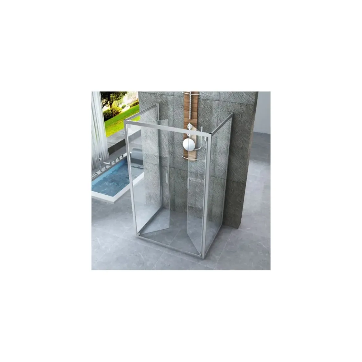 Box Doccia 3 Lati 6 mm Anta Battente Saloon 60 70 80 90 100 110 120 130 140 cm