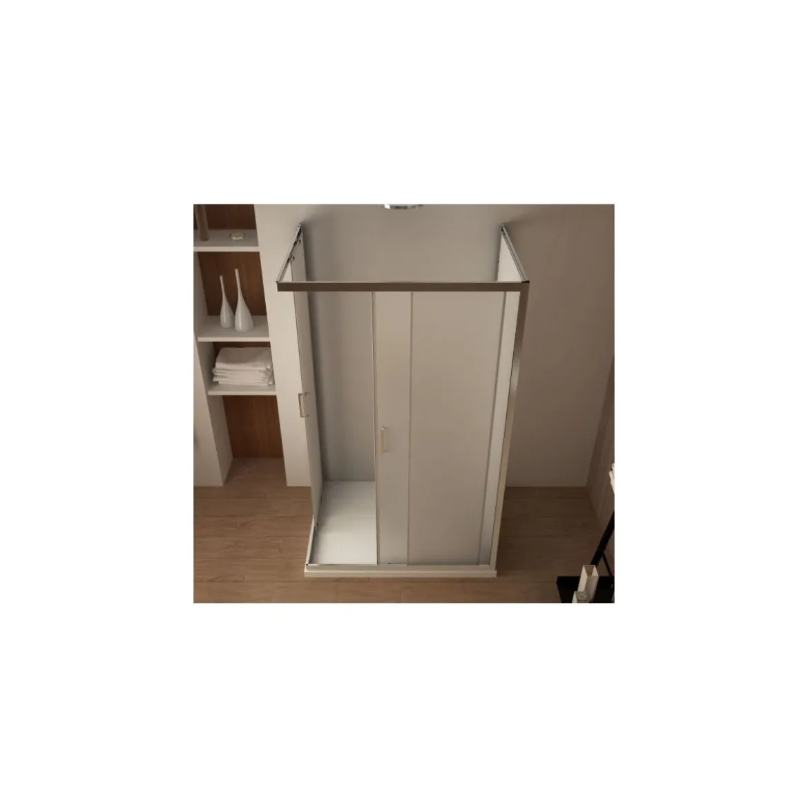 Box Doccia 3 Lati 6 mm Opaco Scorrevoli Angolare 1 Anta fissa 70 x 80 90 100 120