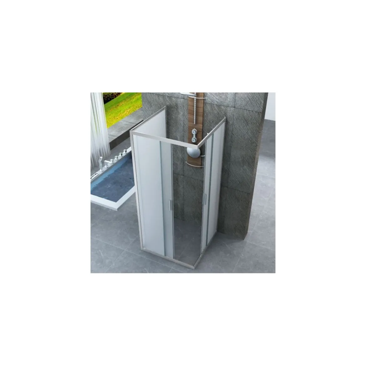 Box Doccia 3 Lati 6 mm Opaco Scorrevoli Angolare 1 Anta fissa 70 x 80 90 100 120