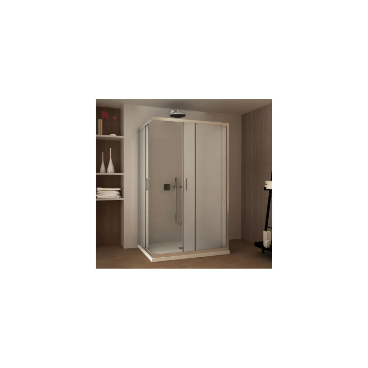 Box Doccia 3 Lati 6 mm Opaco Scorrevoli Angolare 1 Anta fissa 70 x 80 90 100 120