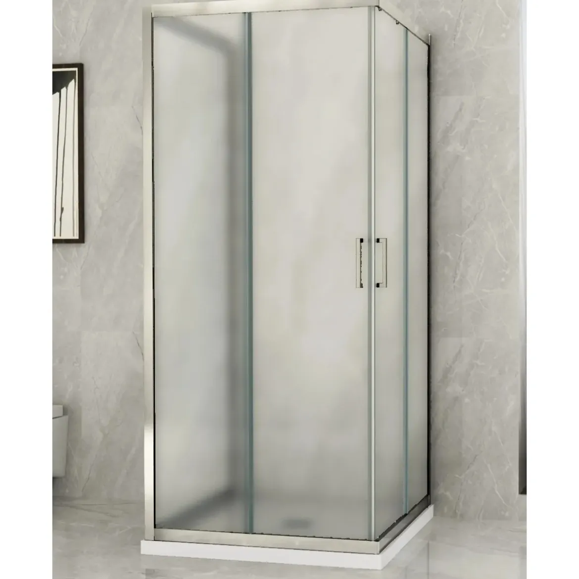 Box Doccia 3 Lati 6 mm Opaco Scorrevoli Angolare 1 Anta fissa 70 x 80 90 100 120