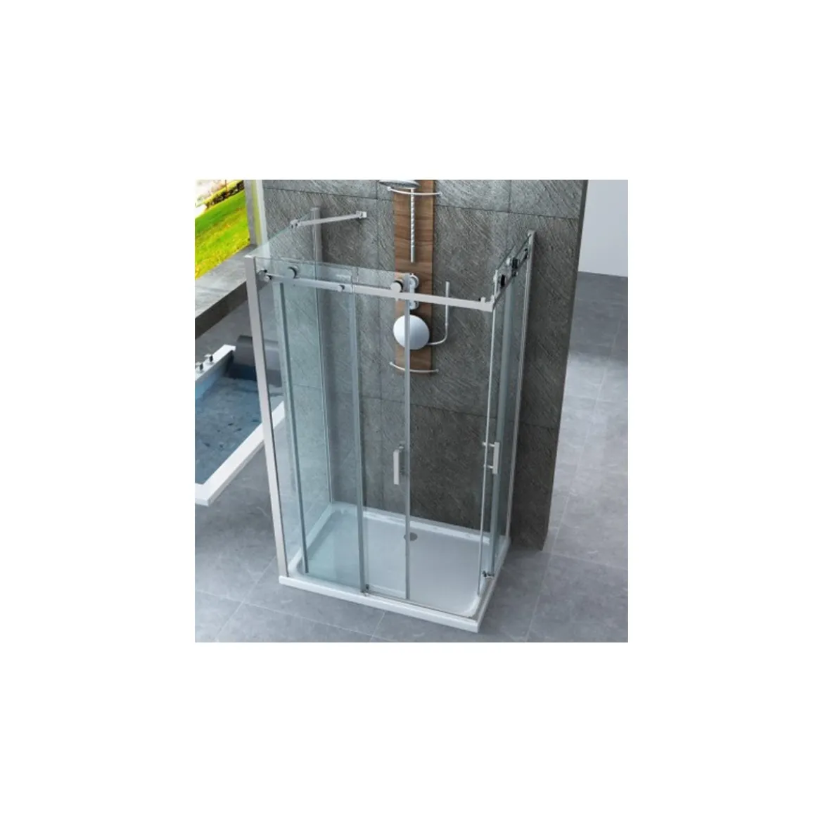 Box Doccia 3 Lati 2 Porte Scorrevoli 70 80 90 100 120 e 1 Parete Fissa Cristallo