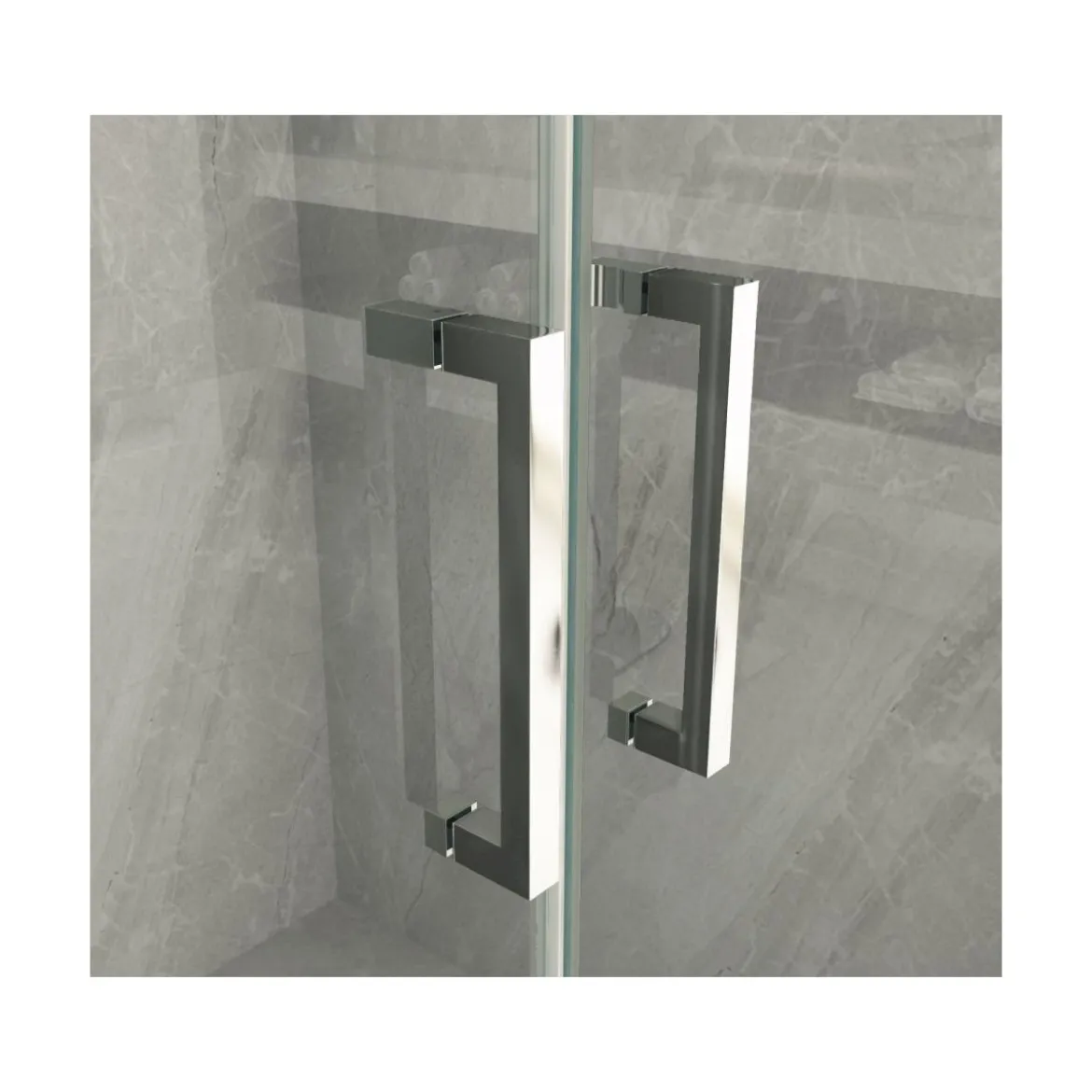 Box Doccia Nicchia 2 Ante Battente Saloon Vetro 6 mm Porta Parete in Cristallo