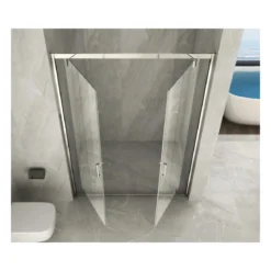 Box Doccia Nicchia 2 Ante Battente Saloon Vetro 6 mm Porta Parete in Cristallo