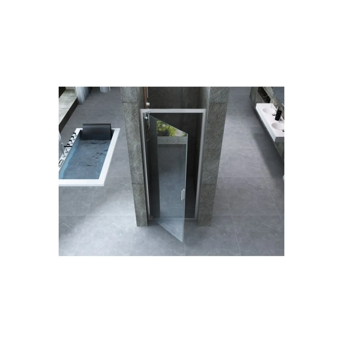 Box Doccia Nicchia 6 mm Anta Battente 65 70 75 80 Porta Parete Cristallo Vetro
