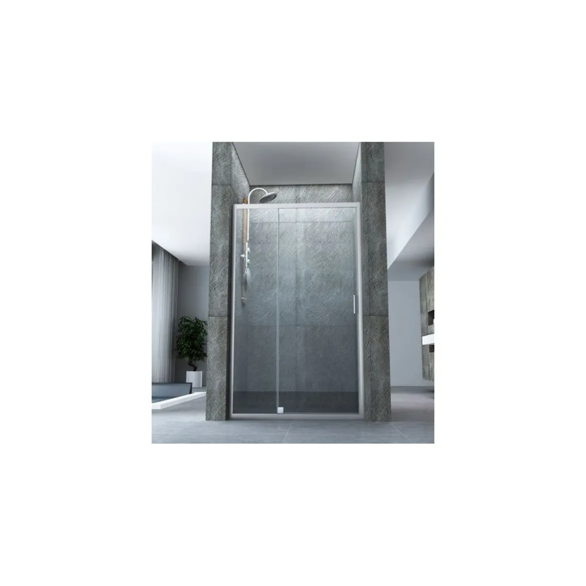 Box Doccia Nicchia 6 mm Anta Fissa Battente 90 100 110 120 130 140 in Cristallo