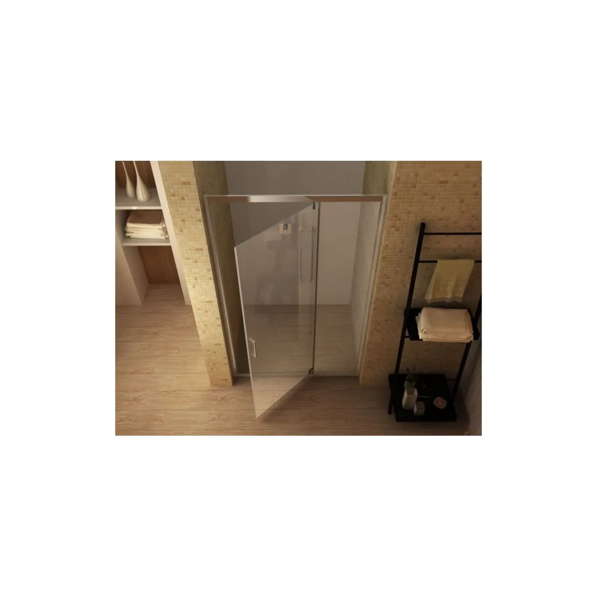 Box Doccia Nicchia 6 mm Anta Fissa Battente 90 100 110 120 130 140 in Cristallo