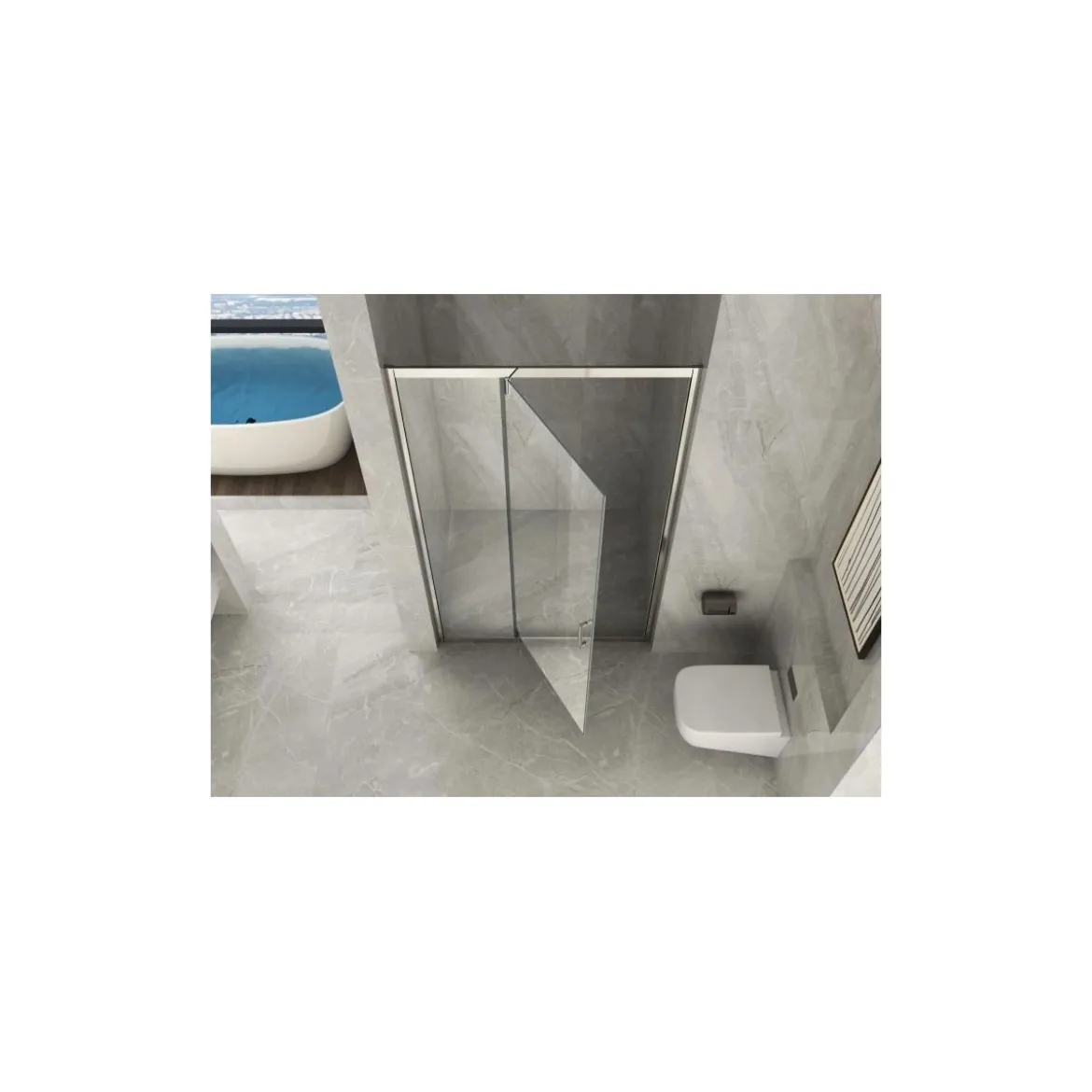 Box Doccia Nicchia 6 mm Anta Fissa Battente 90 100 110 120 130 140 in Cristallo